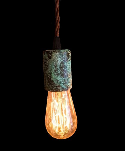 Conduit box light fitting verdigris copper adjustable spotlight